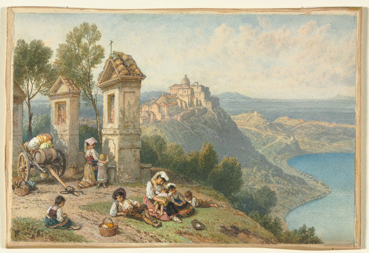 Näkymä Castel Gandolfolle tekijältä Myles Birket Foster