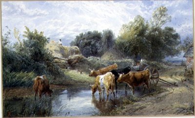 Kasteluaika (akvarelli) tekijältä Myles Birket Foster
