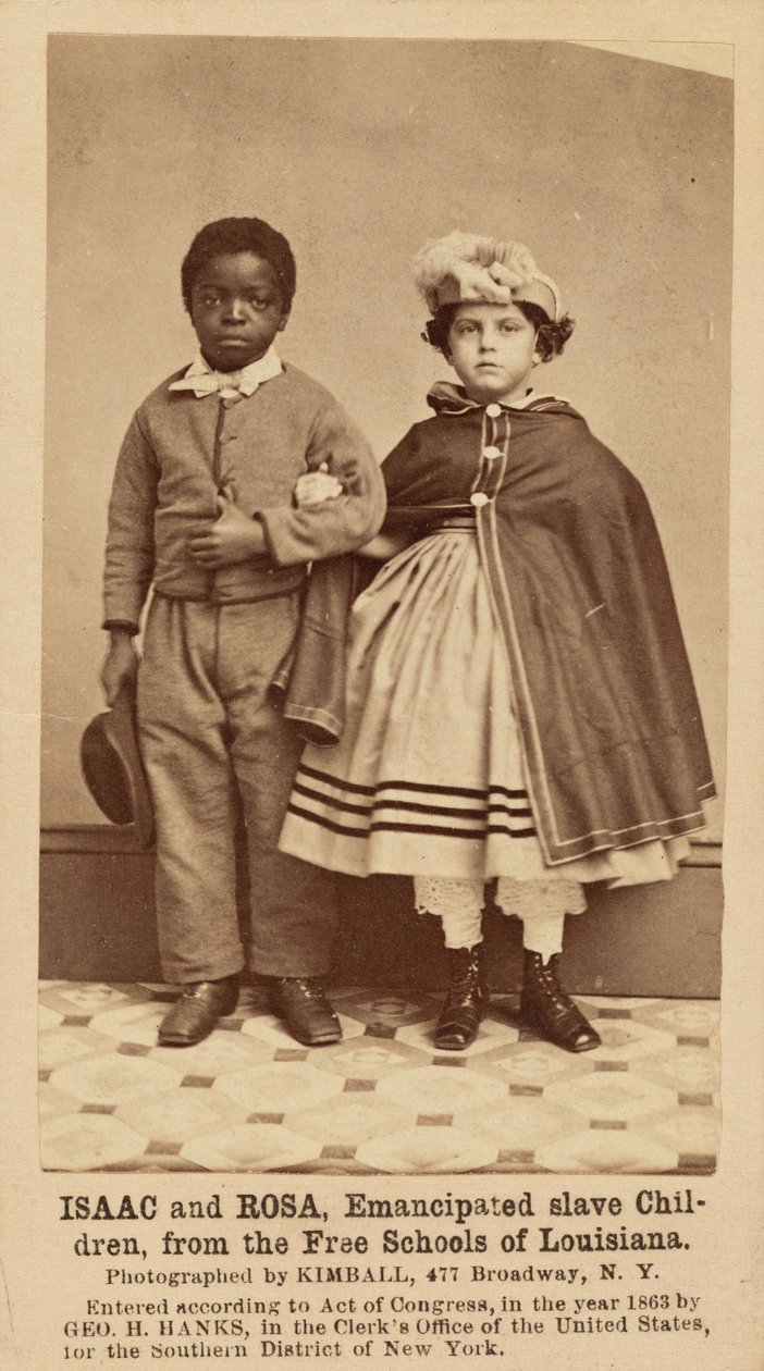 Isaac ja Rosa, vapautetut orjalapset, Louisianan vapaakouluista, 1863-1864 (kuva). tekijältä Myron H. Kimball