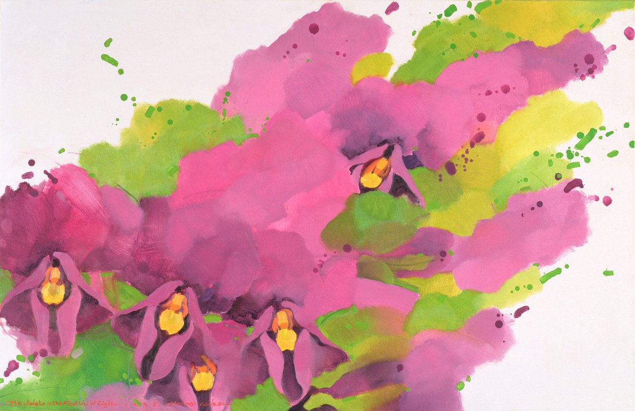 Violetit, 1995 (akryyli kankaalle) tekijältä Myung Bo Sim