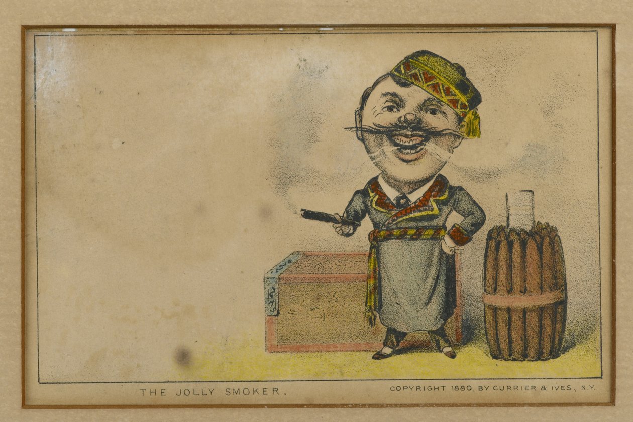 Jolly Smoker, 1880 tekijältä N. and Ives, J.M. Currier