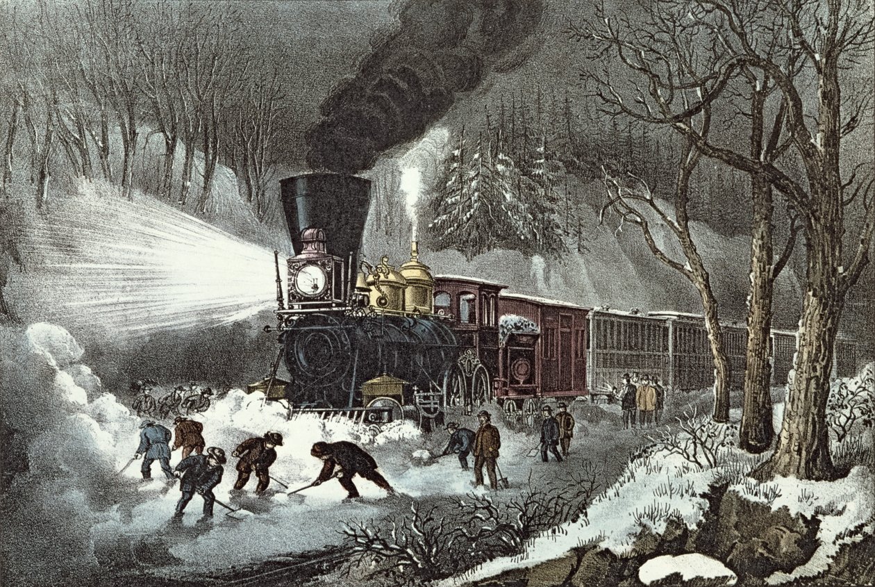 American Railroad Scene, 1871 tekijältä N. and Ives, J.M. Currier