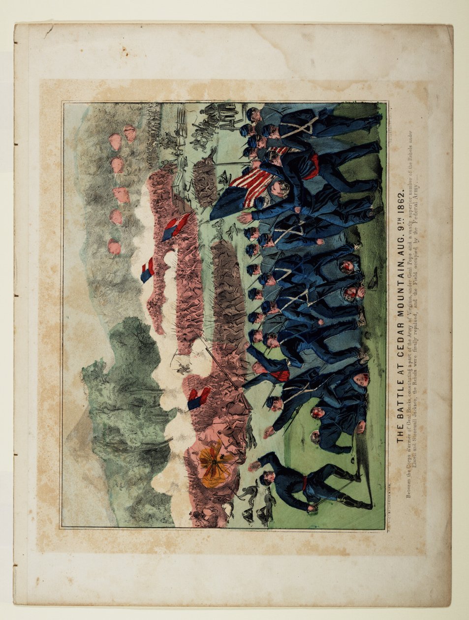 Cedar Mountainin taistelu, 9. elokuuta 1862 tekijältä N. and Ives, J.M. Currier