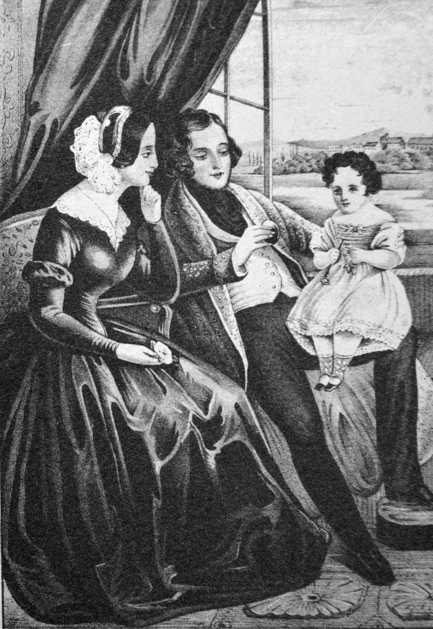 Currier & Ives -kuvitus 1800-luvulta. Naimisissa tekijältä N. and Ives, J.M. Currier