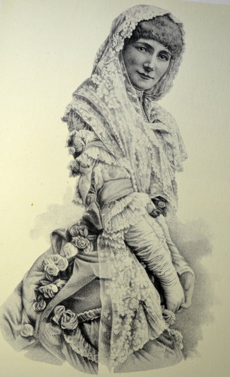 Currier & Ives -kuvitus 1800-luvulta. Sarah Bernhardt (näyttelijä) tekijältä N. and Ives, J.M. Currier