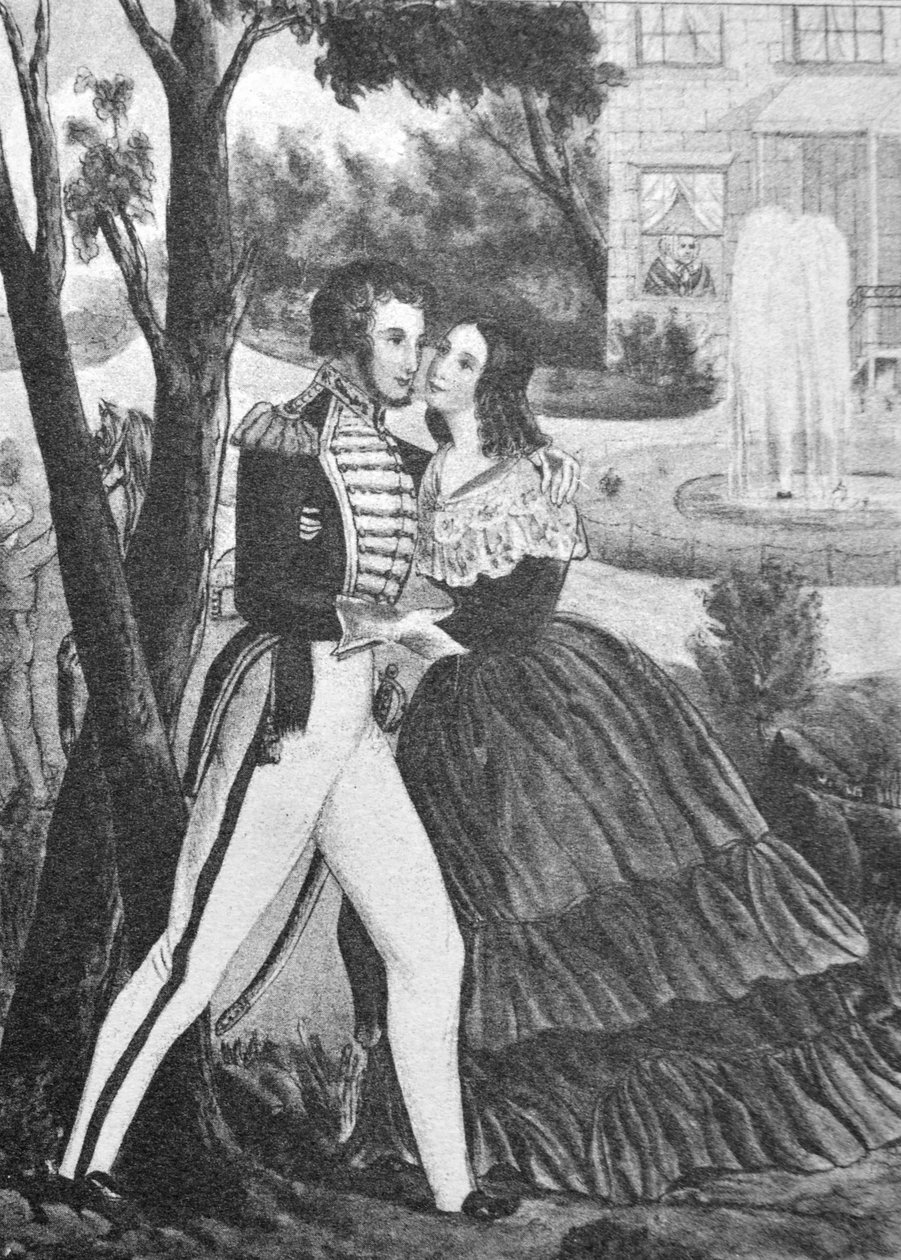 Currier & Ives -kuvitus 1800-luvulta. Sotilaiden paluu tekijältä N. and Ives, J.M. Currier