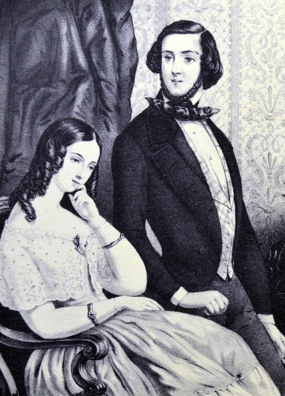 Currier & Ives -kuvitus 1800-luvulta. Rakastajien riita tekijältä N. and Ives, J.M. Currier