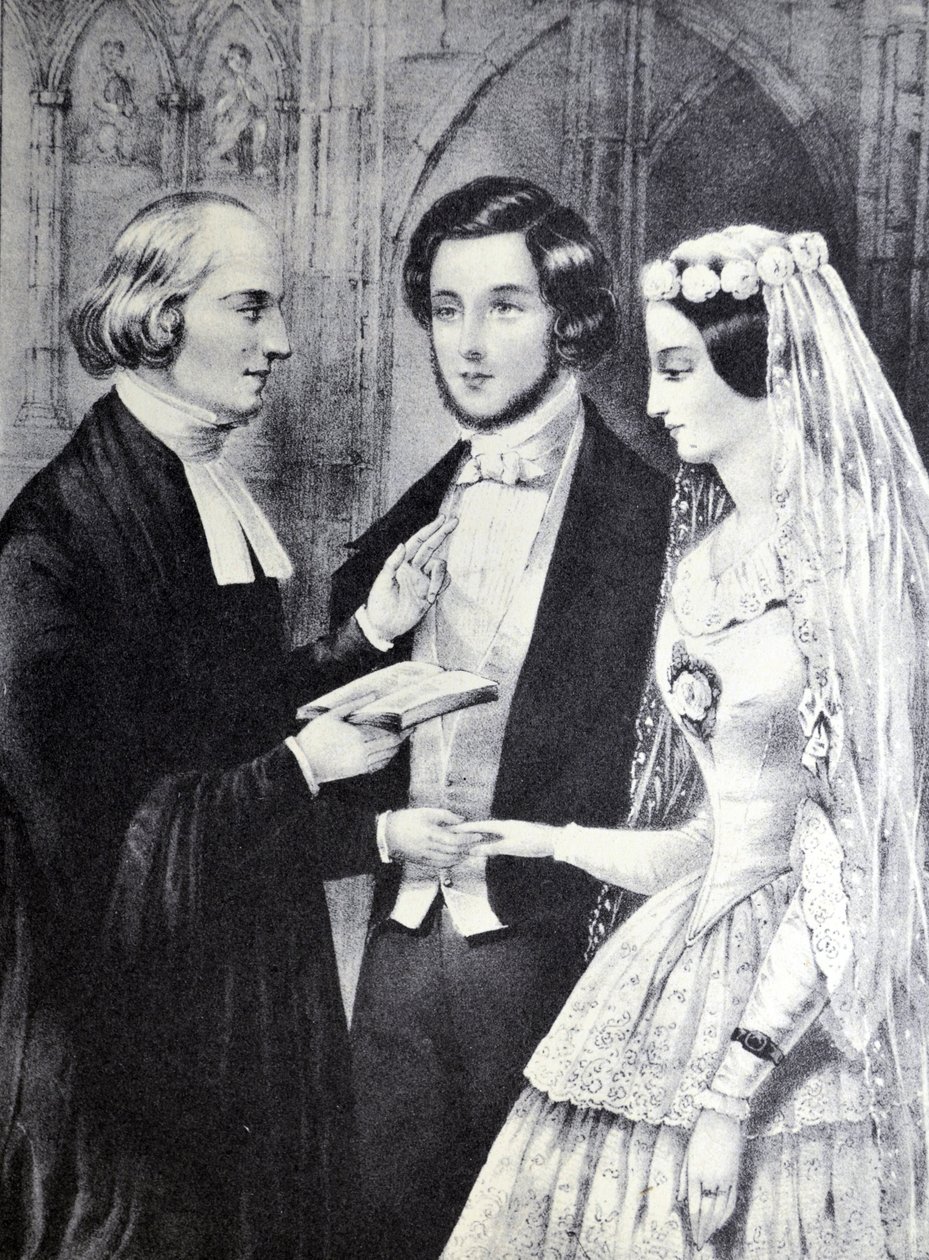Currier & Ives Illustration 19th Century. Avioliitto tekijältä N. and Ives, J.M. Currier