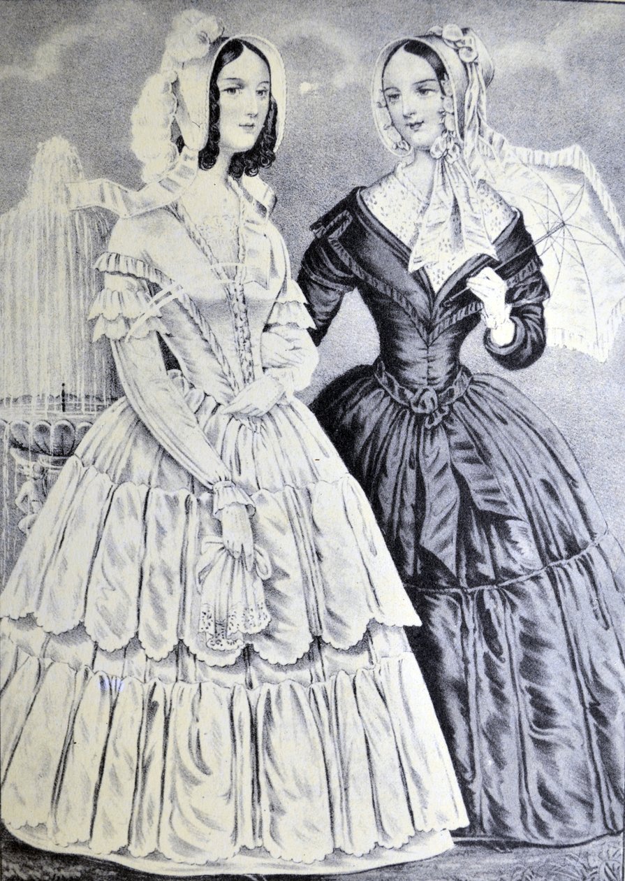 Currier & Ives -kuvitus 1800-luvulta. Siskot tekijältä N. and Ives, J.M. Currier