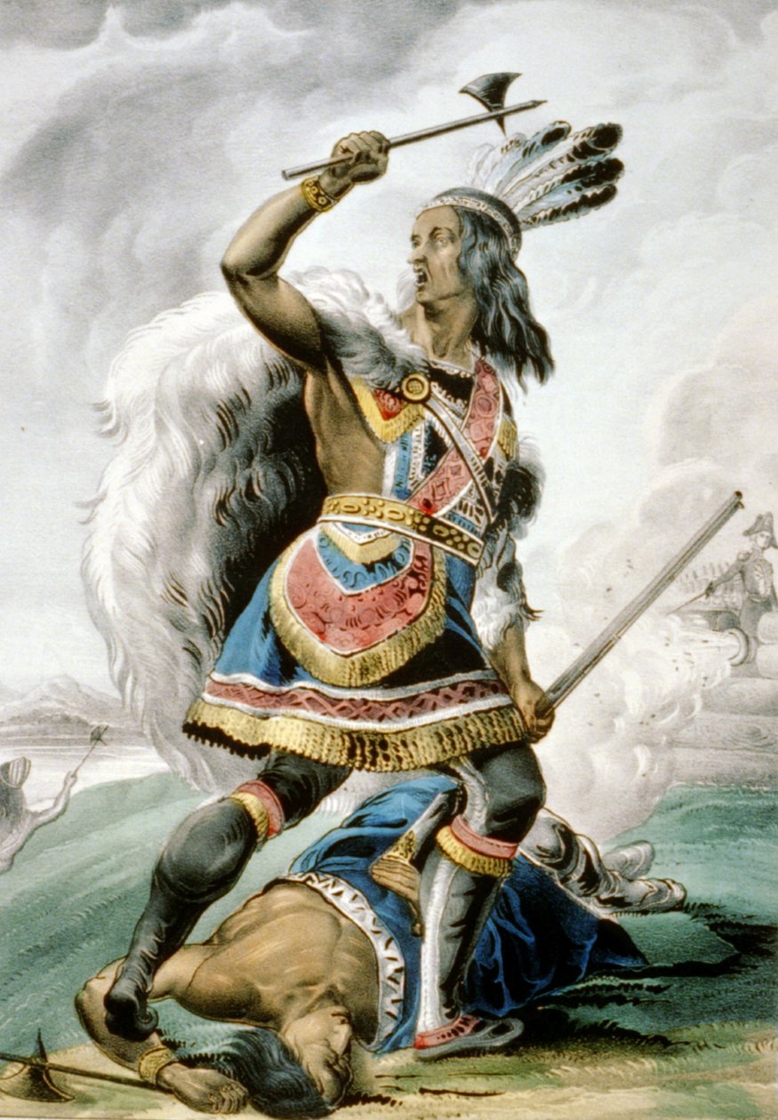 Indian Warrior, 1845 tekijältä N. and Ives, J.M. Currier