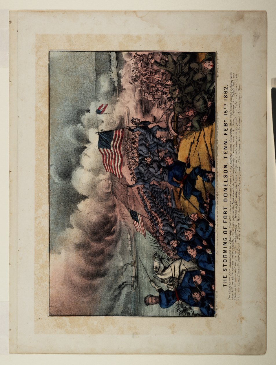 Fort Donelsonin myrsky, Tenn. Feby. 15 päivä 1862 tekijältä N. and Ives, J.M. Currier