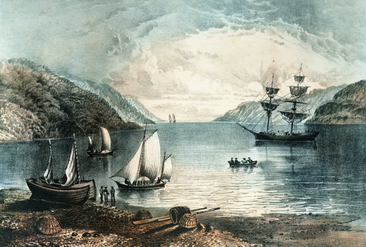 Annapolisin lahti, noin 1880 tekijältä N. and Ives, J.M. Currier
