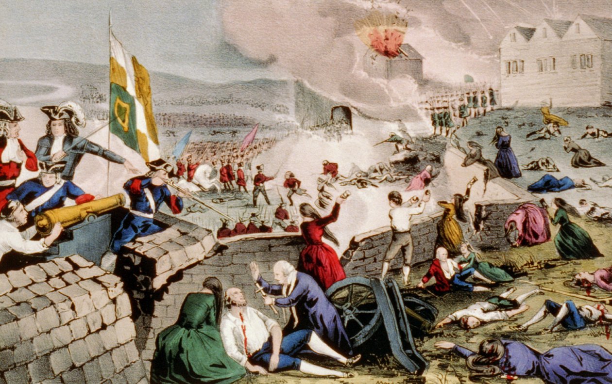Limerickin piiritys, 1848 (käsinvärinen litografia) tekijältä N. and Ives, J.M. Currier