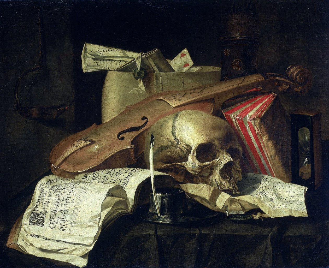 Vanitas asetelma tekijältä N.L. Peschier