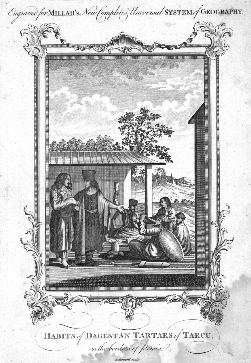 Dagestanin tataarien tottumukset Tarcussa, Persian rajoilla, 1780 tekijältä N. C. Goodnight