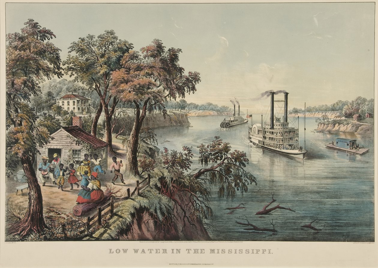 Low Water in Mississippi, 1868 tekijältä Nathaniel Currier