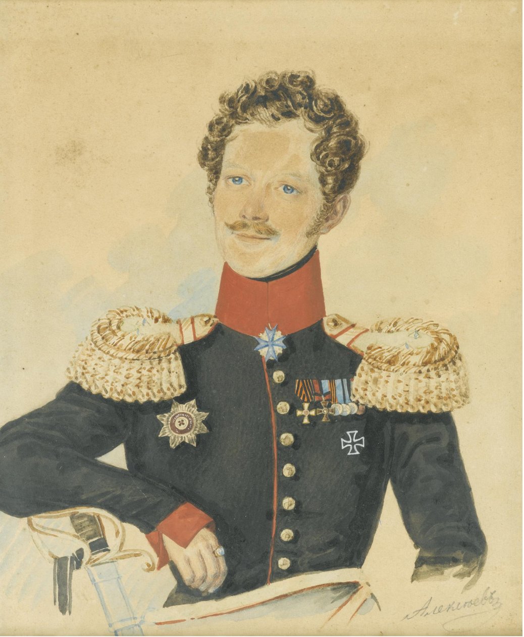 Muotokuva Jegor Fjodorovitš Meiendorfista 1794-1879 tekijältä N. M. Alexeyev
