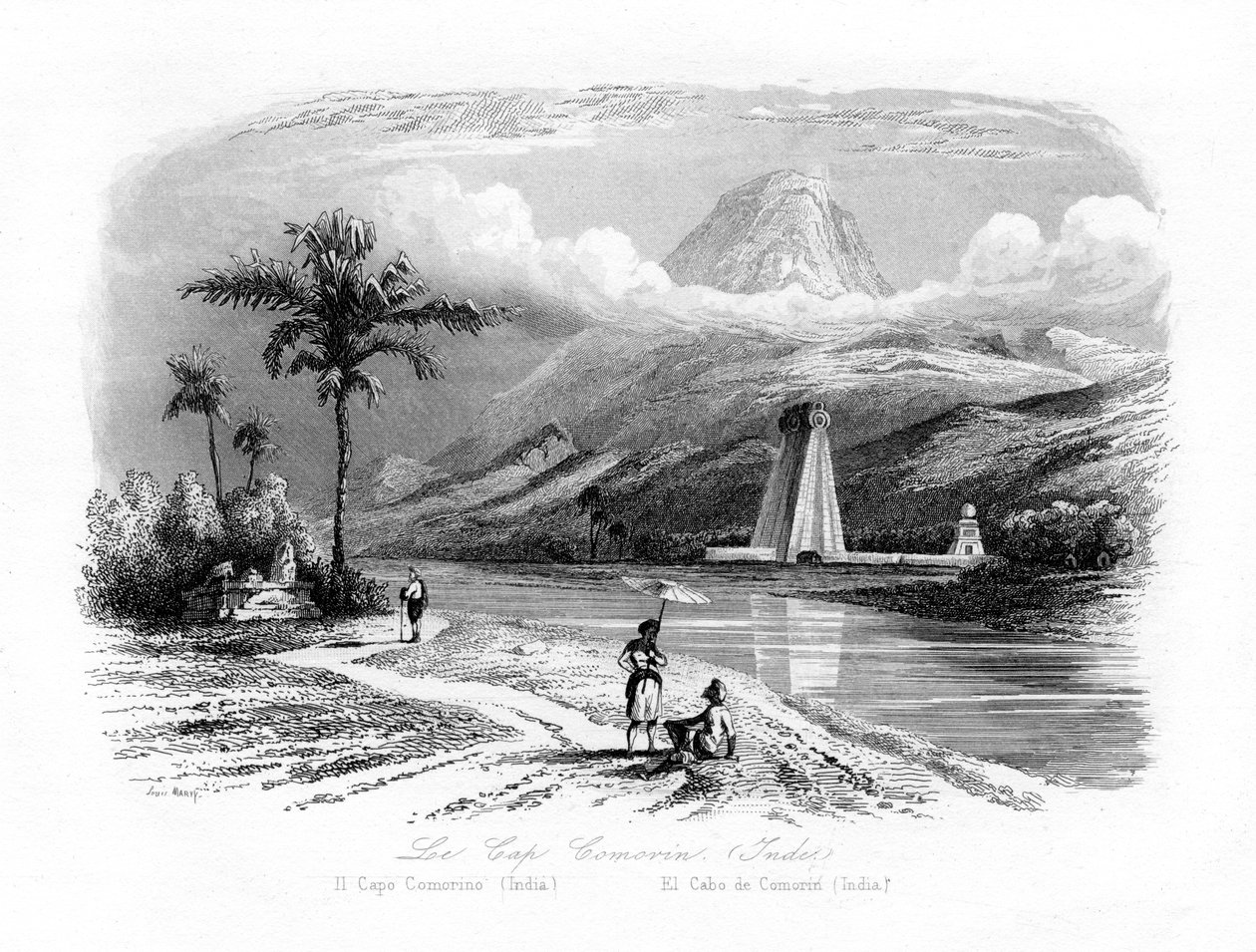 Cape Comorin, Intia, 1840 tekijältä N. Remond