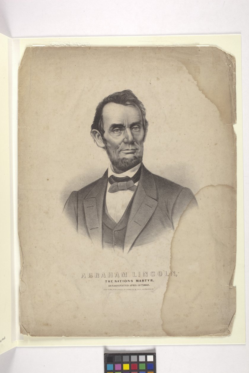 Abraham Lincoln (käsinvärjätty litografia) tekijältä N. and Ives J.M. (1824 95) Currier