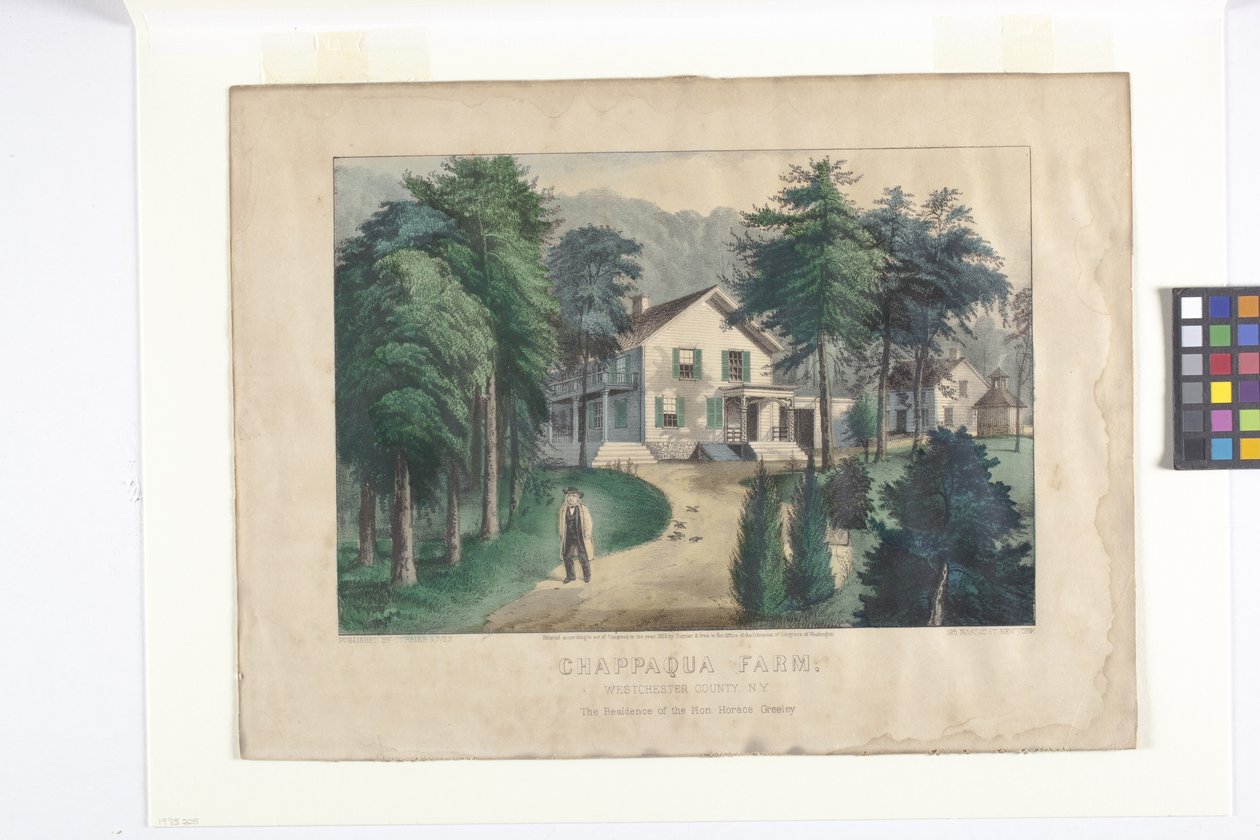 Chappaqua Farm, West Chester County, New York (käsinvärinen litografia) tekijältä N. and Ives J.M. (1824 95) Currier