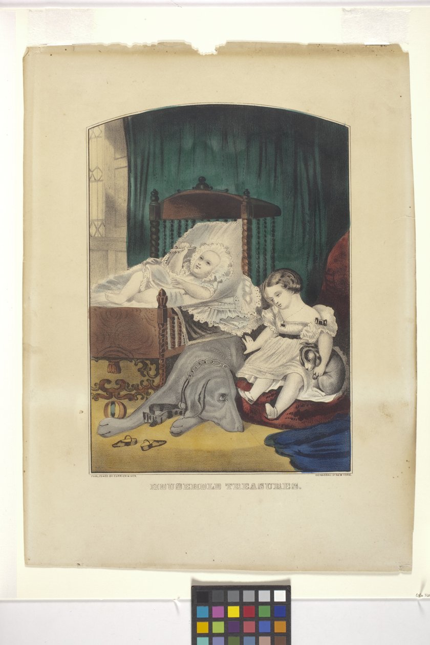 Kotitalouden aarteet (käsinvärjätty litografia) tekijältä N. and Ives J.M. (1824 95) Currier