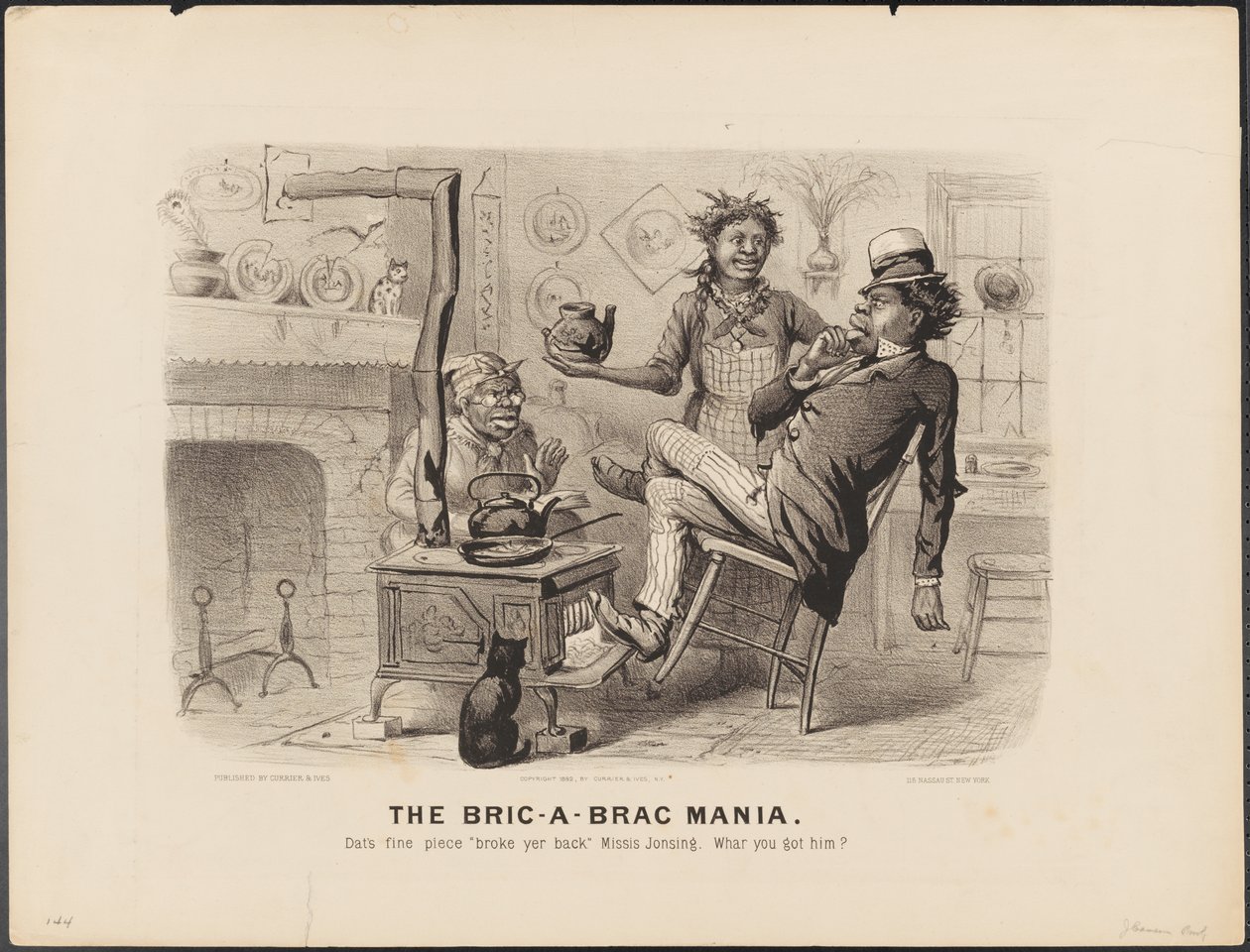 Bric - A - Brac Mania - Bric - A - Brac Mania tekijältä N. and Ives J.M. (1824-95) Currier