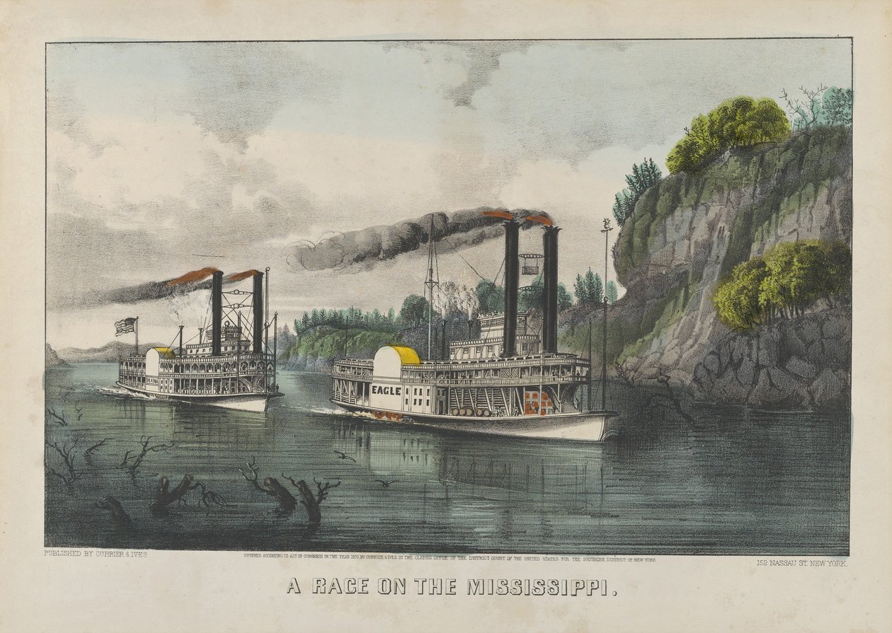 Kisa Mississippillä tekijältä Currier and Ives
