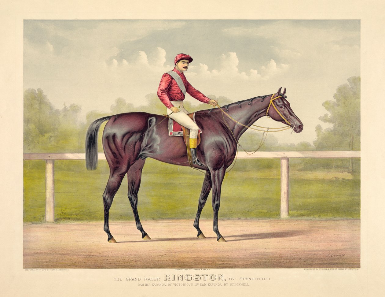 Currier & Ivesin Grand Racer Kingston tekijältä Currier and Ives