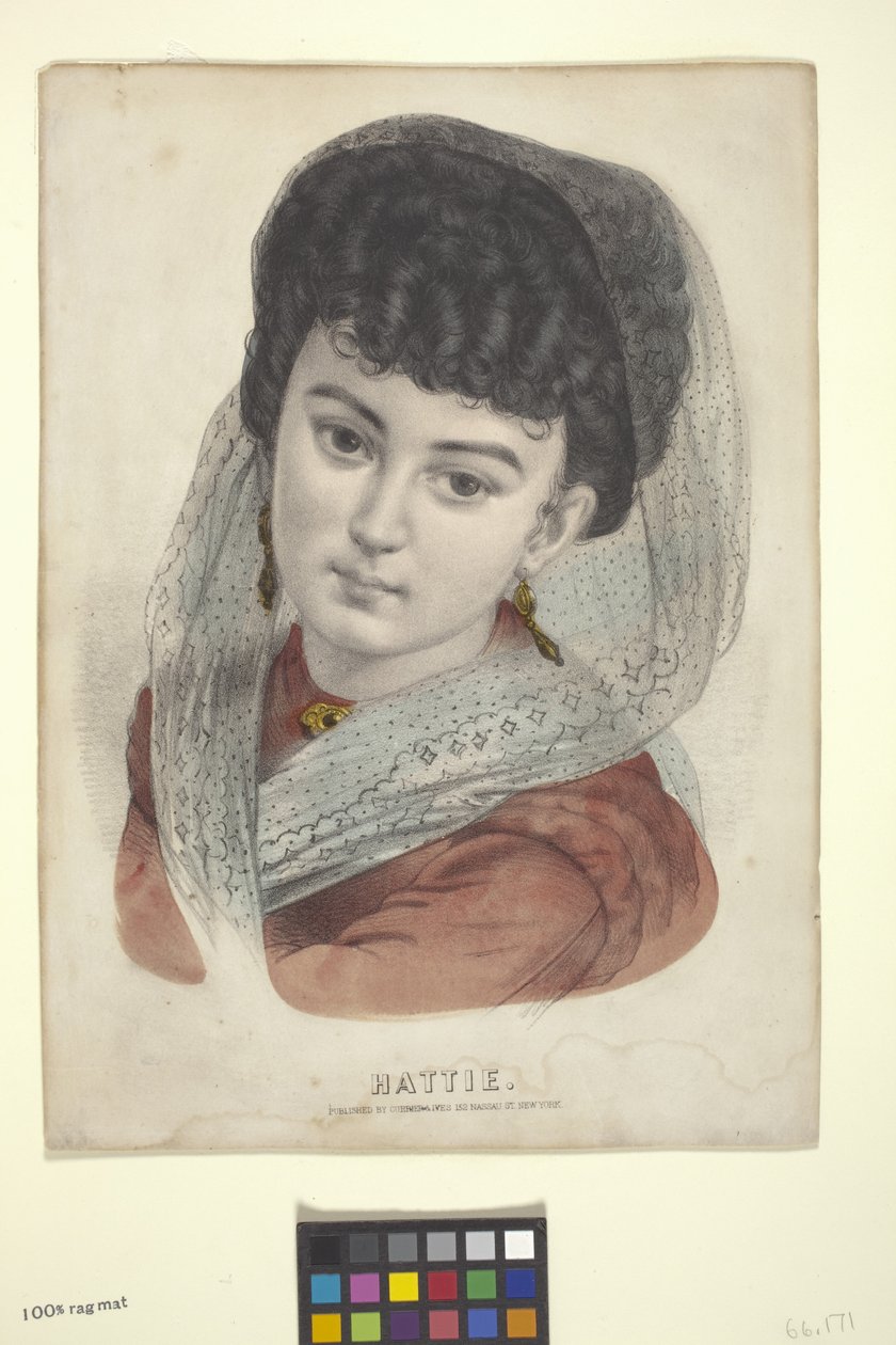 Hattie (käsinvärinen litografia) tekijältä N. and Ives J.M. (1824 95) Currier
