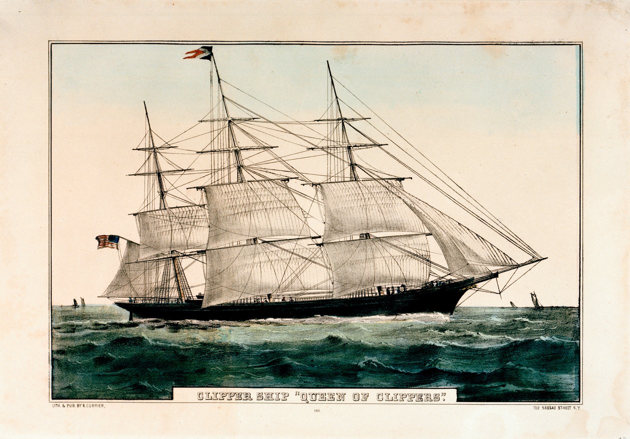 N Currierin tekemä litografia "Clipper Ship 
