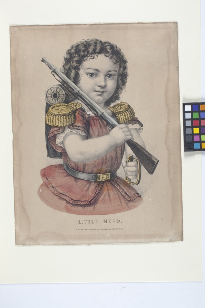 Pikku sankari (käsinvärinen litografia) tekijältä N. and Ives J.M. (1824 95) Currier