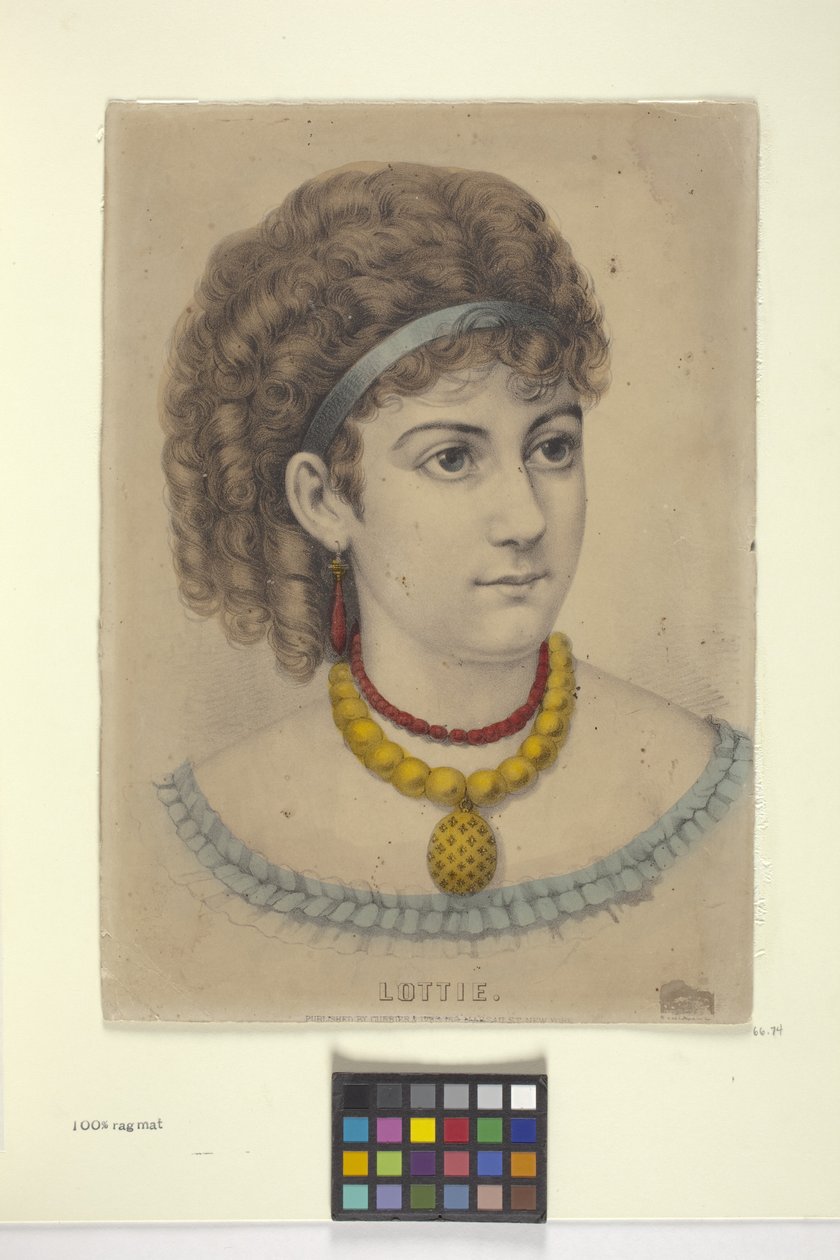 Lottie (käsinvärjätty litografia) tekijältä N. and Ives J.M. (1824 95) Currier