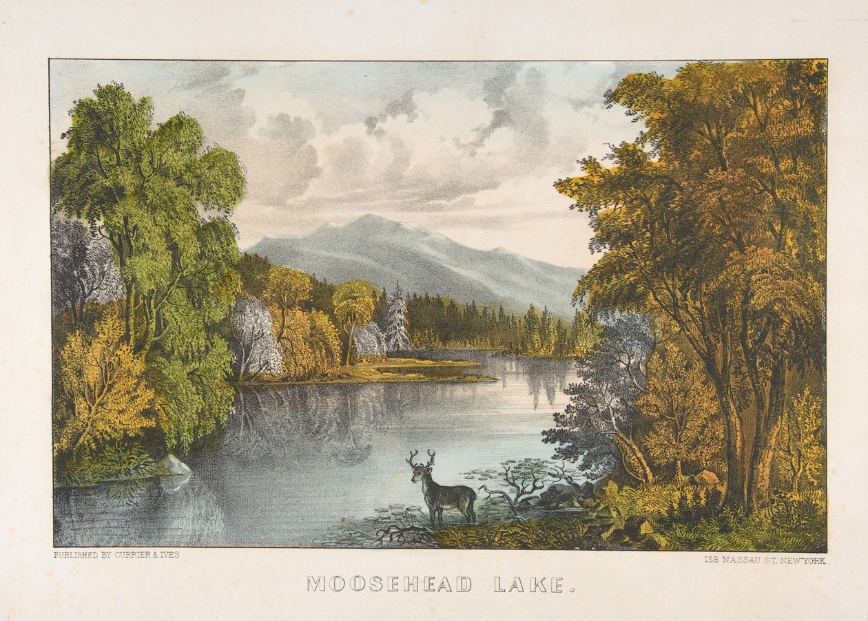 Moosehead Lake, Maine tekijältä Currier and Ives