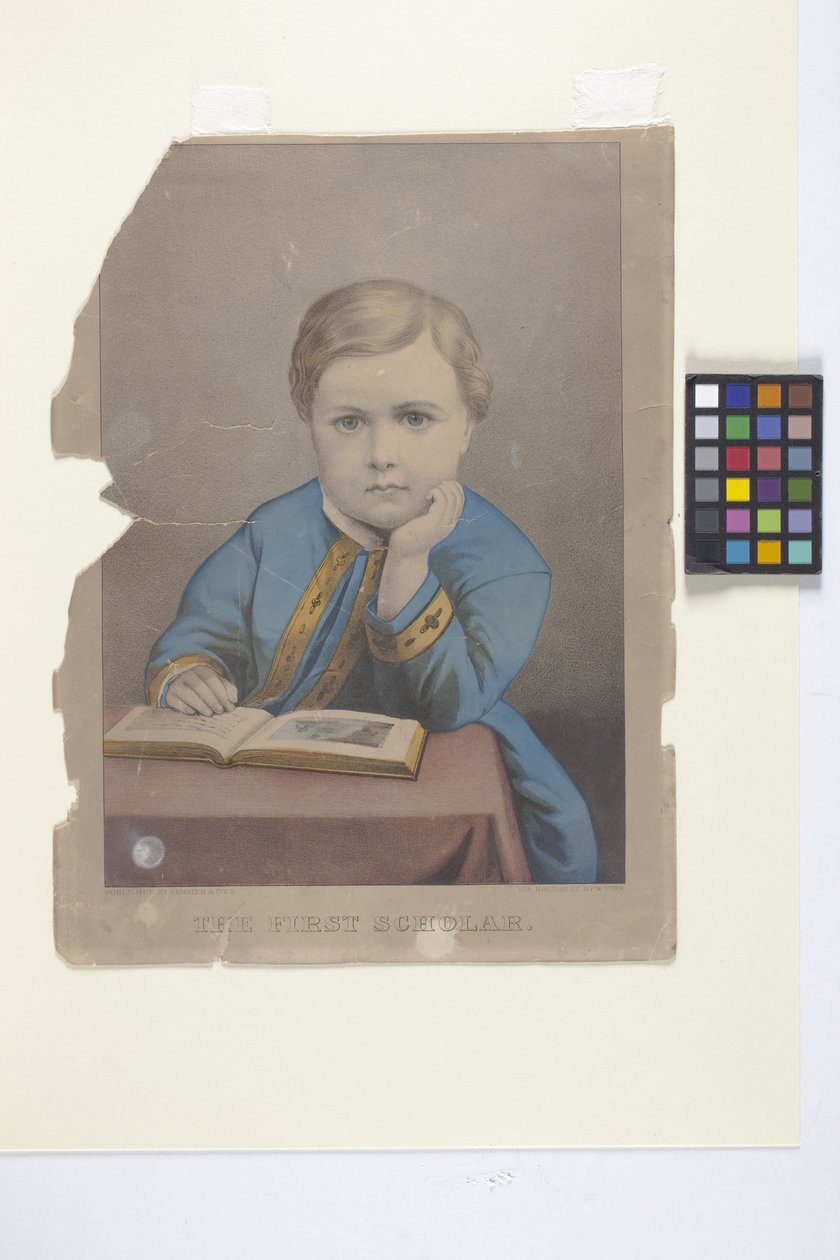 Ensimmäinen tutkija (käsin värjätty litografia) tekijältä N. and Ives J.M. (1824 95) Currier