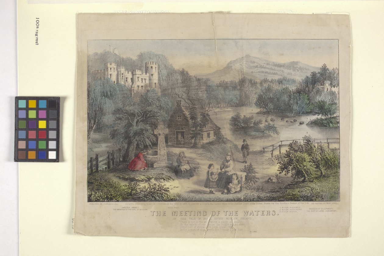 The Meeting Of the Waters (käsinvärjätty litografia) tekijältä N. and Ives J.M. (1824 95) Currier