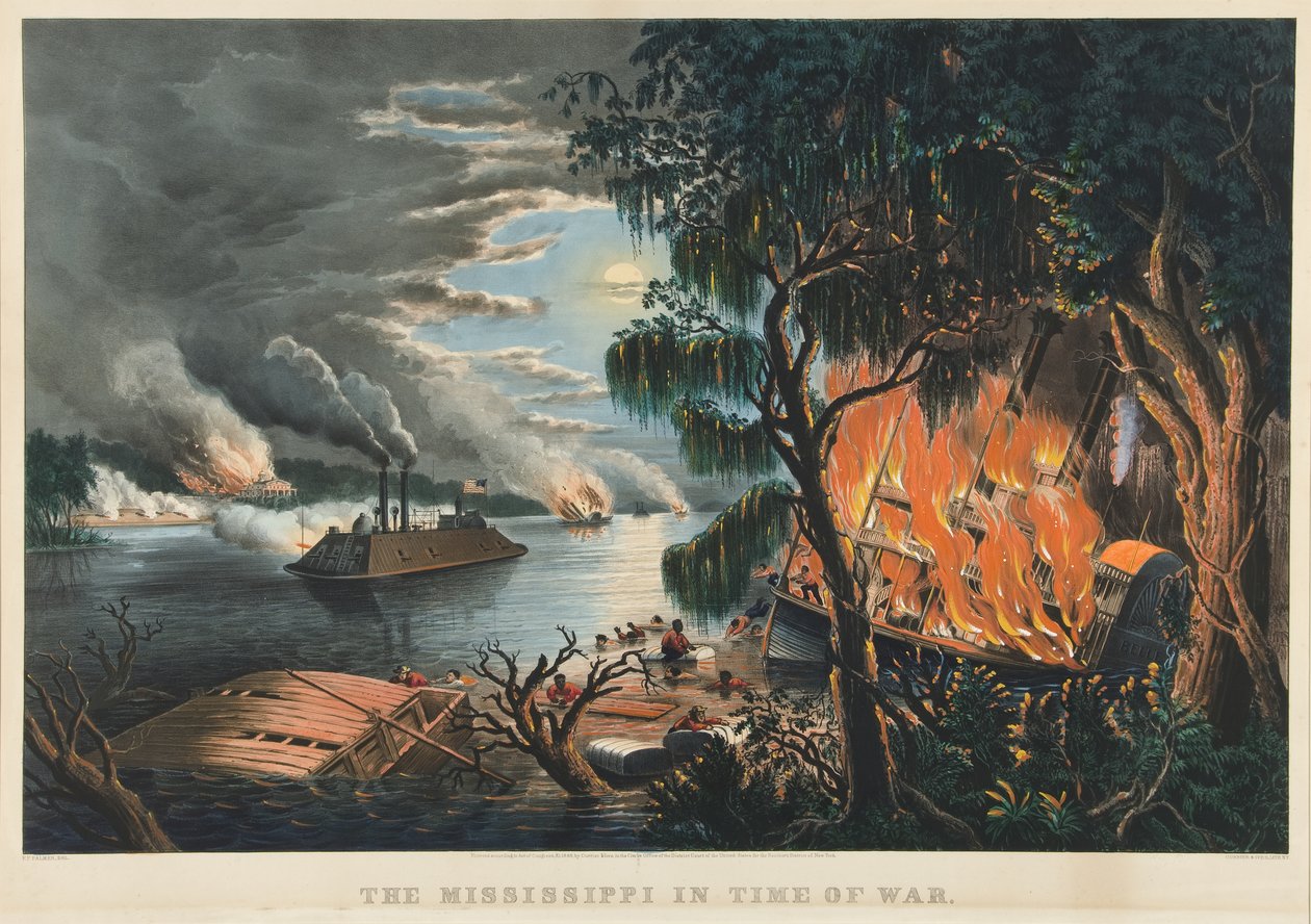 Mississippi sodan aikana tekijältä Currier and Ives