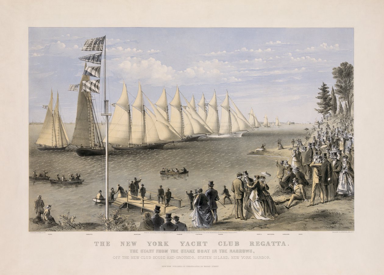 New York Yacht Clubin regatta tekijältä Currier and Ives