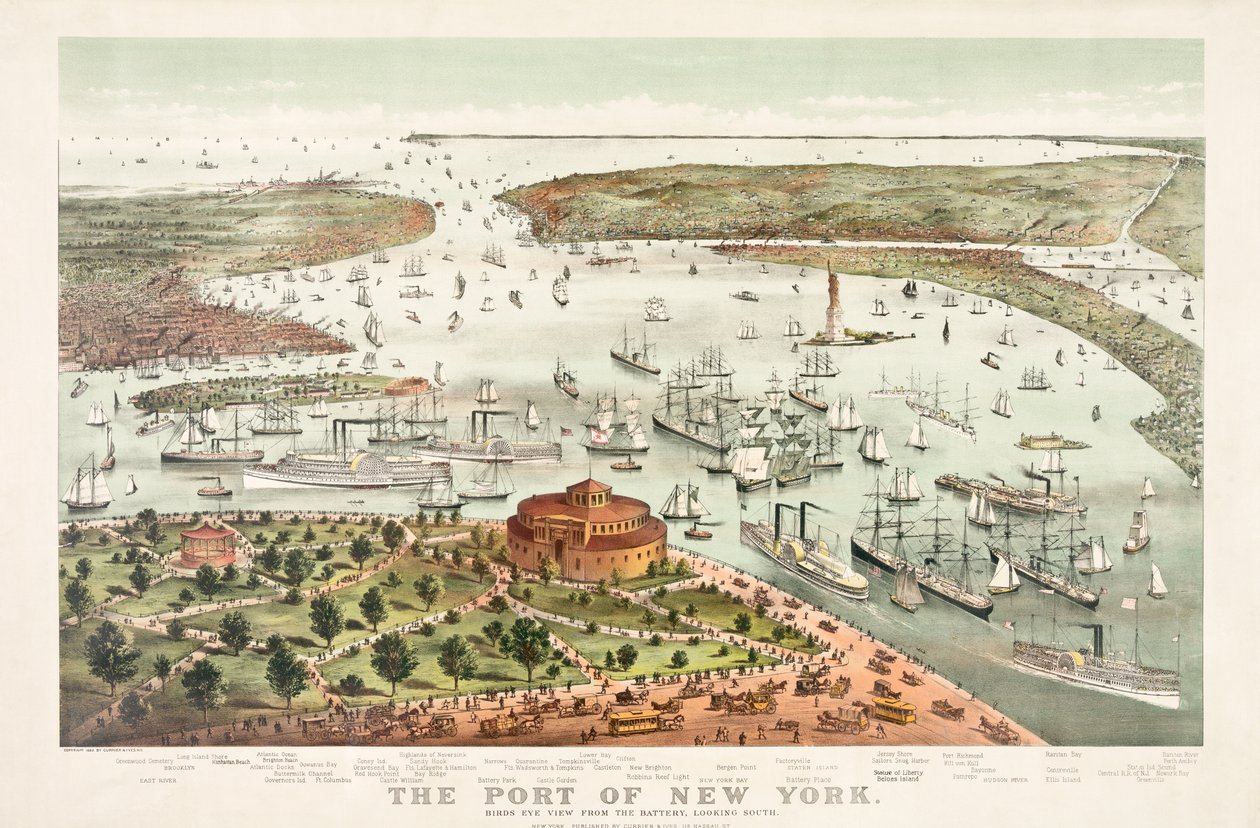 The Port of New York, kirjoittanut Currier & Ives tekijältä Currier and Ives