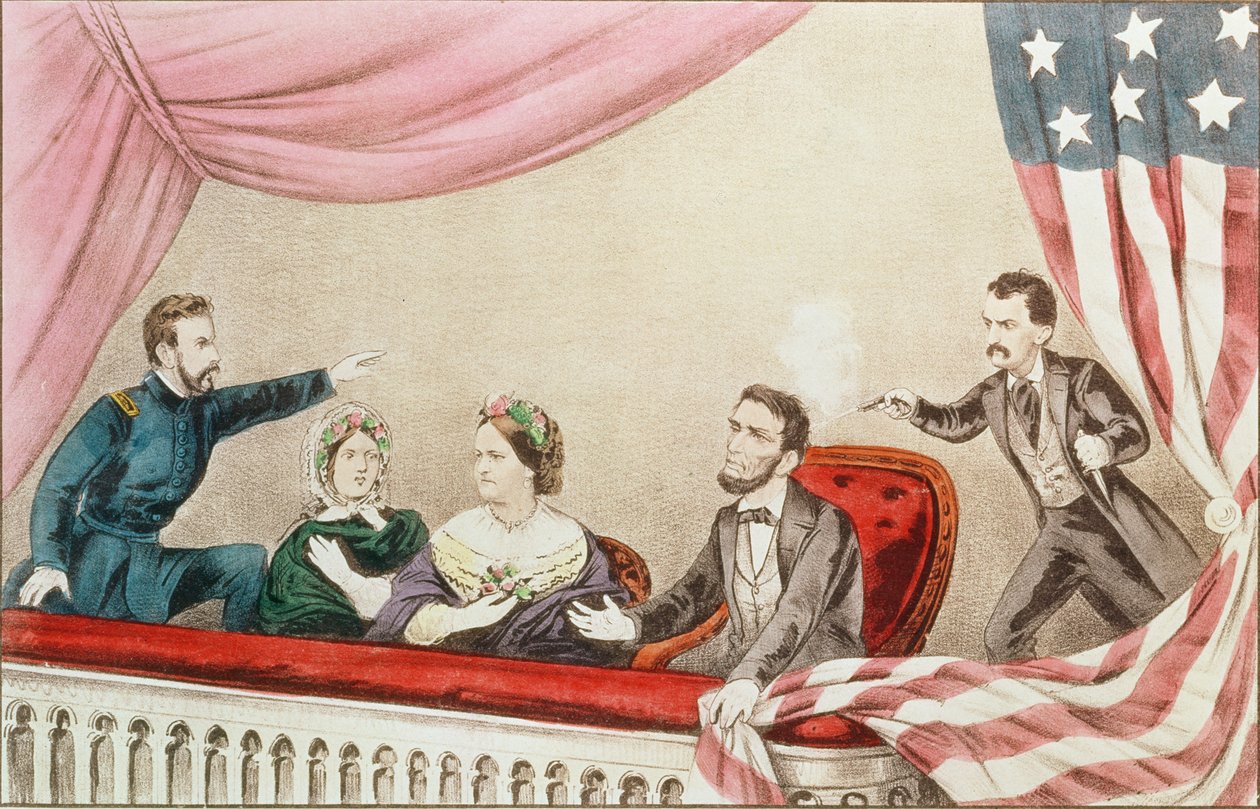 Abraham Lincolnin salamurha tekijältä N. and Ives, J.M. Currier