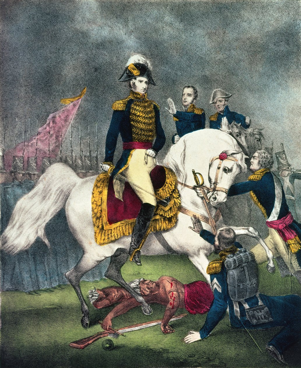 Kenraali William H. Harrison (1773-1841) Tippecanoen taistelussa 1840 tekijältä N. and Ives, J.M. Currier