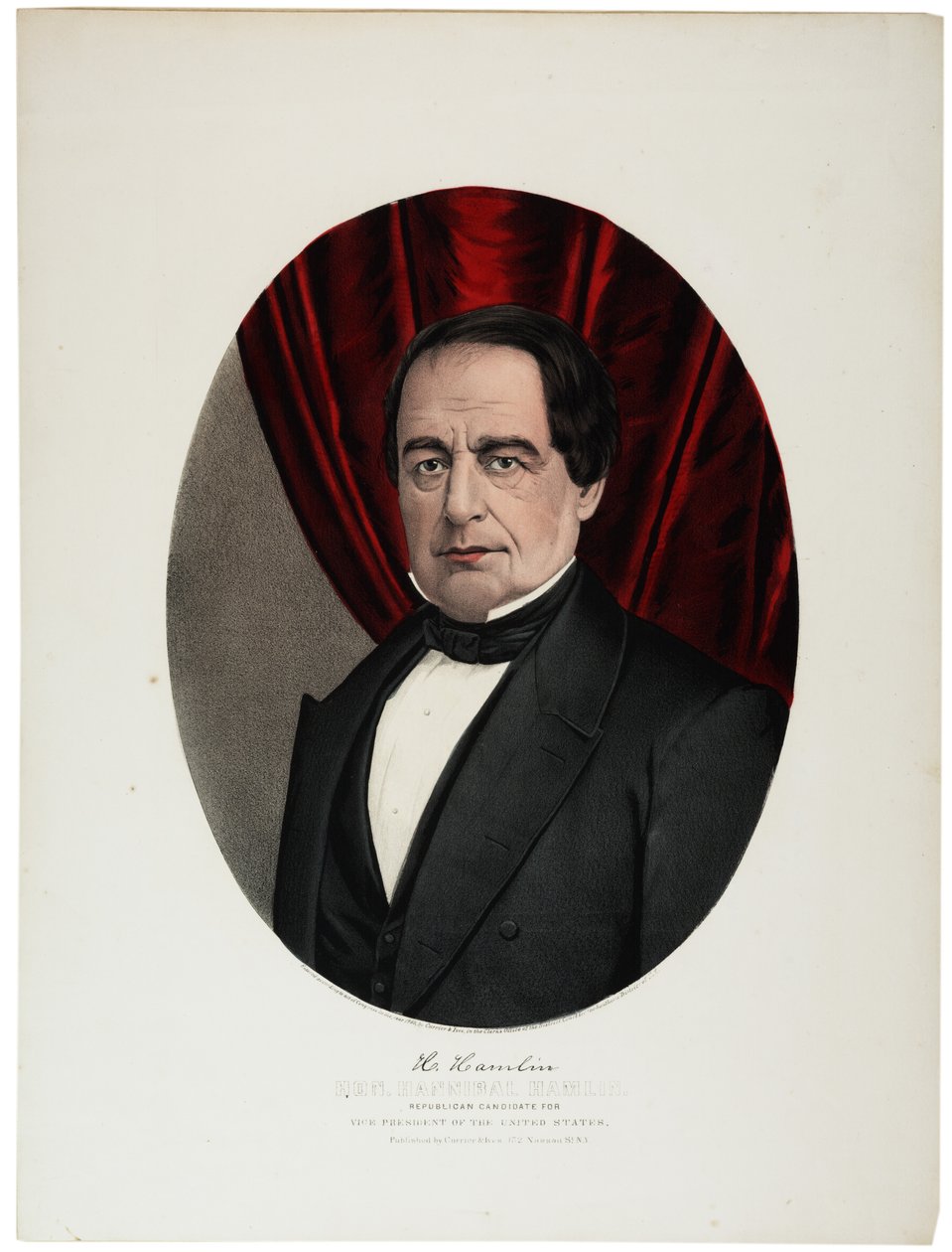 Hannibal Hamlin, 1860 tekijältä N. and Ives, J.M. Currier