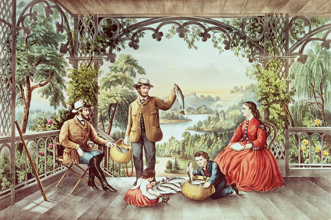 Kotiin Brookista, Lucky Fishermen tekijältä N. and Ives, J.M. Currier