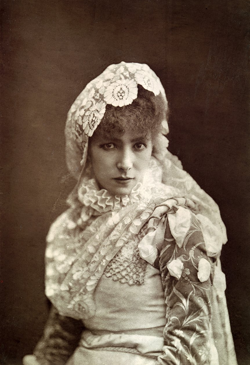 Sarah Bernhardt (1844-1923) Marion Delormen roolissa Porte Saint-Martin -teatterissa tekijältä Nadar