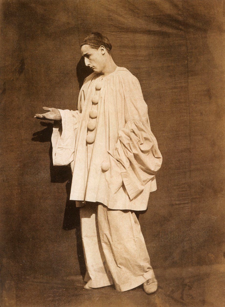 Mime Debureau: Pierrot rukoilee, kuva Gaspard Felix Tournachon eli Nadar ja Adrien Tournachon eli Nadar the Young tekijältä Nadar