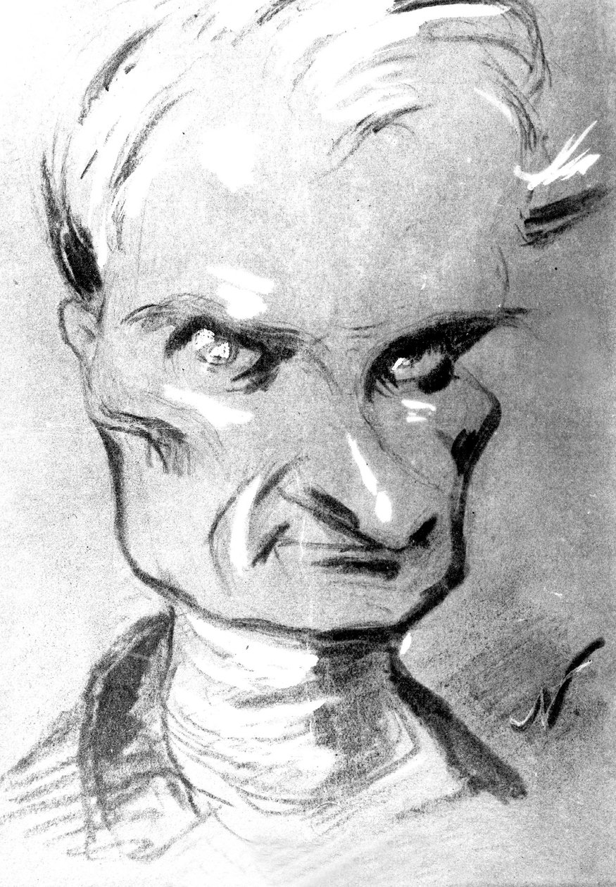 Ranskalaisen kirjailijan Prosper Merimeen (1803-1870) muotokuva, piirustus Nadar tekijältä Nadar