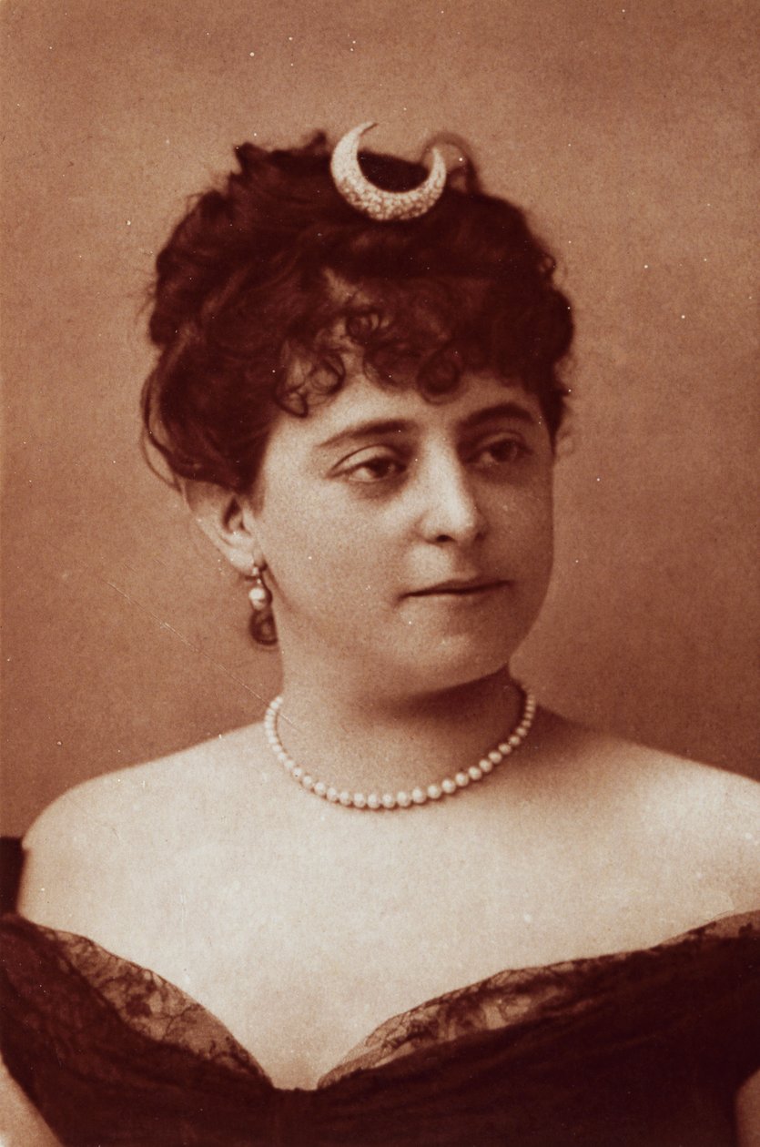 Sibyl Sanderson (1865-1903), amerikkalainen sopraano, valokuva Felix Nadar (1820-1910) tekijältä Nadar