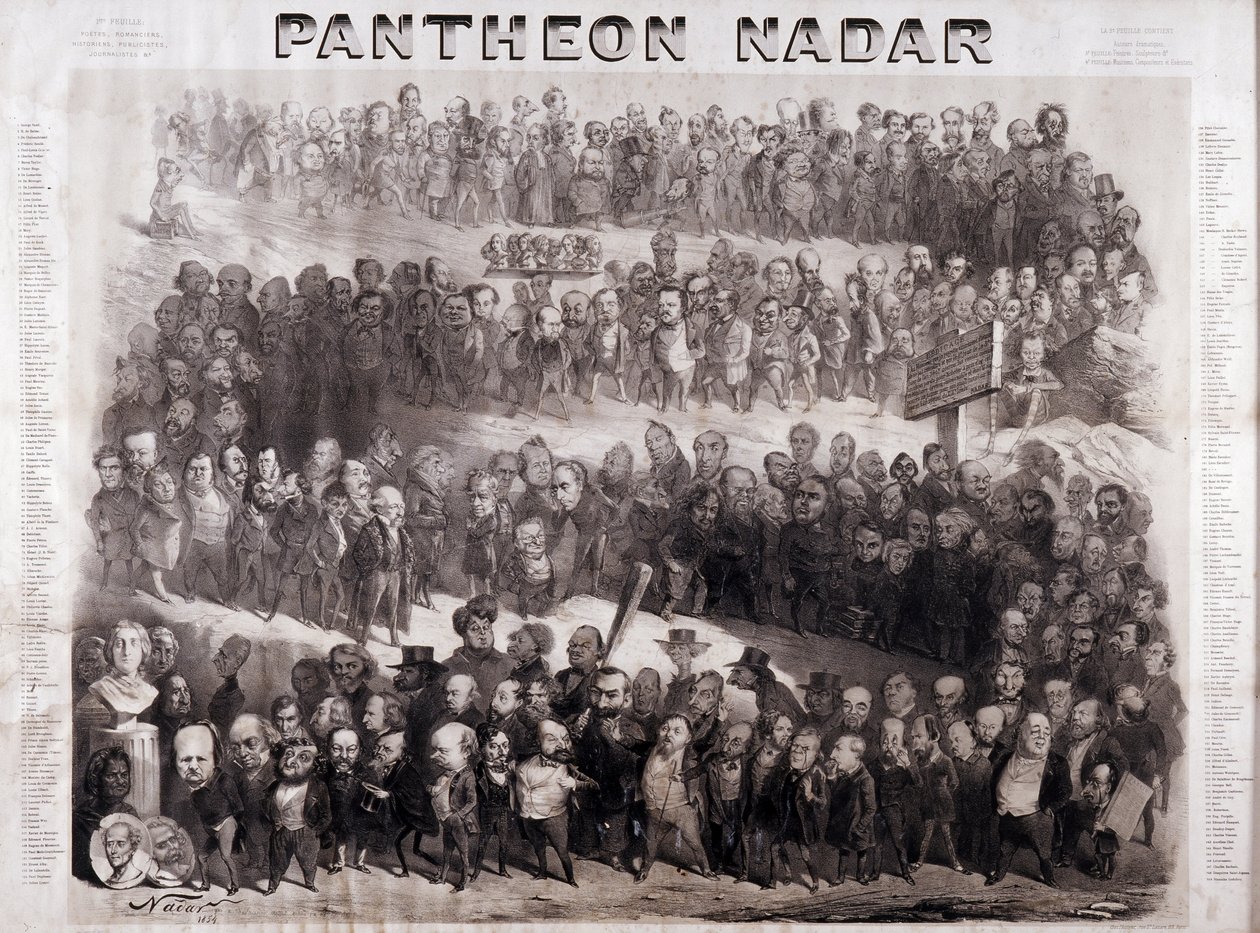 Pantheon Nadar edustaa 1800-luvun suuria historiallisia henkilöitä (intellektuaalisia ja poliittisia persoonallisuuksia) tekijältä Nadar