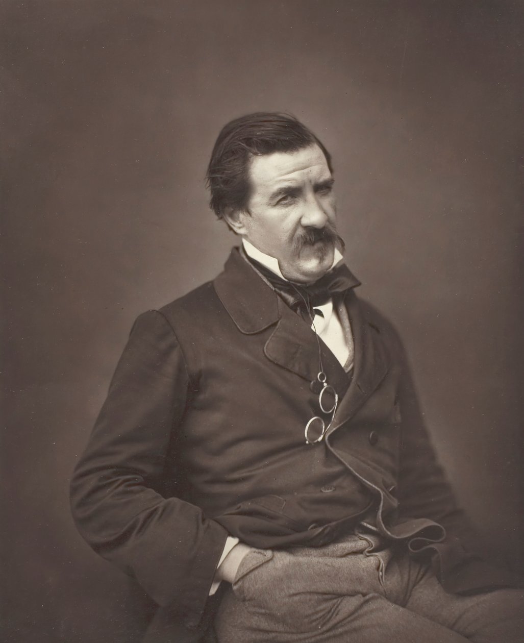 Champfleury nascut Jules François Felix Fleury-Husson, crític i novel·lista francès, 1821-1889, c.1855 finlandès tekijältä Nadar