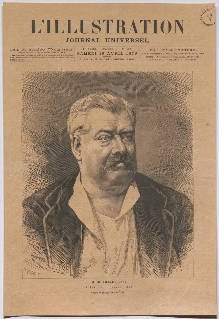Herra de Villemessant, kuollut 11. huhtikuuta 1879 tekijältä Nadar