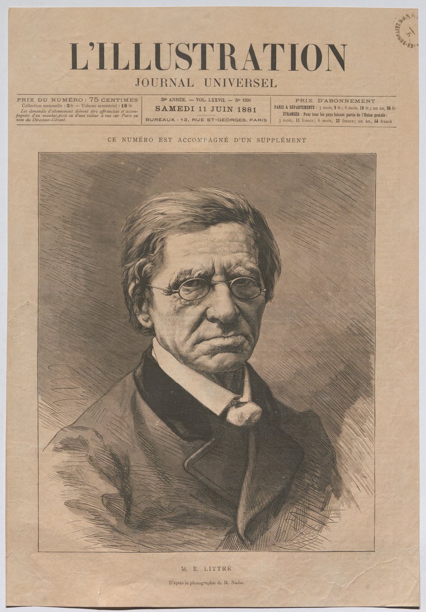 M. E. LITTRÉ tekijältä Nadar
